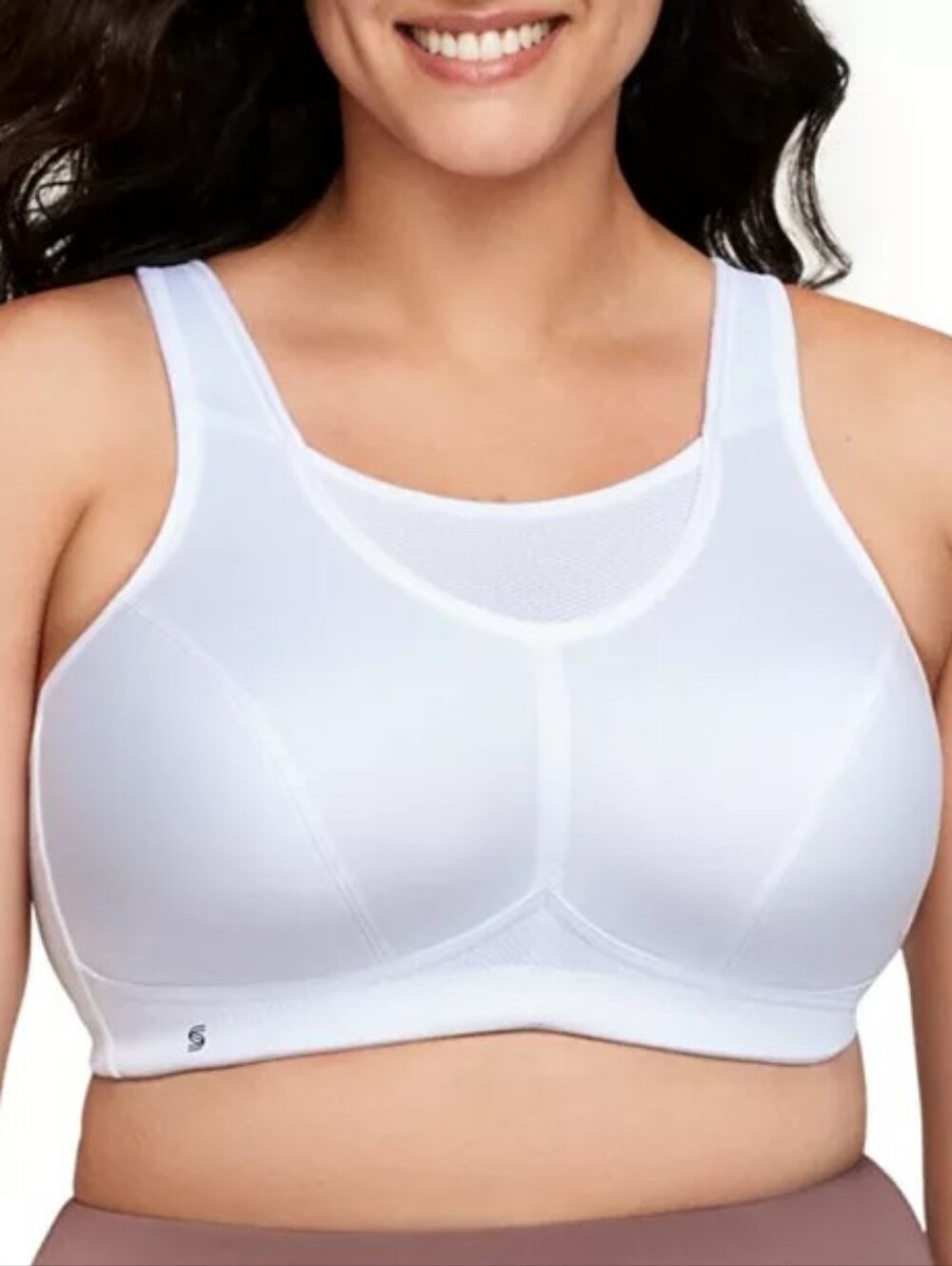 44D New Sports Bra White Glamorise 1066 No-Bounce Camisole-Style